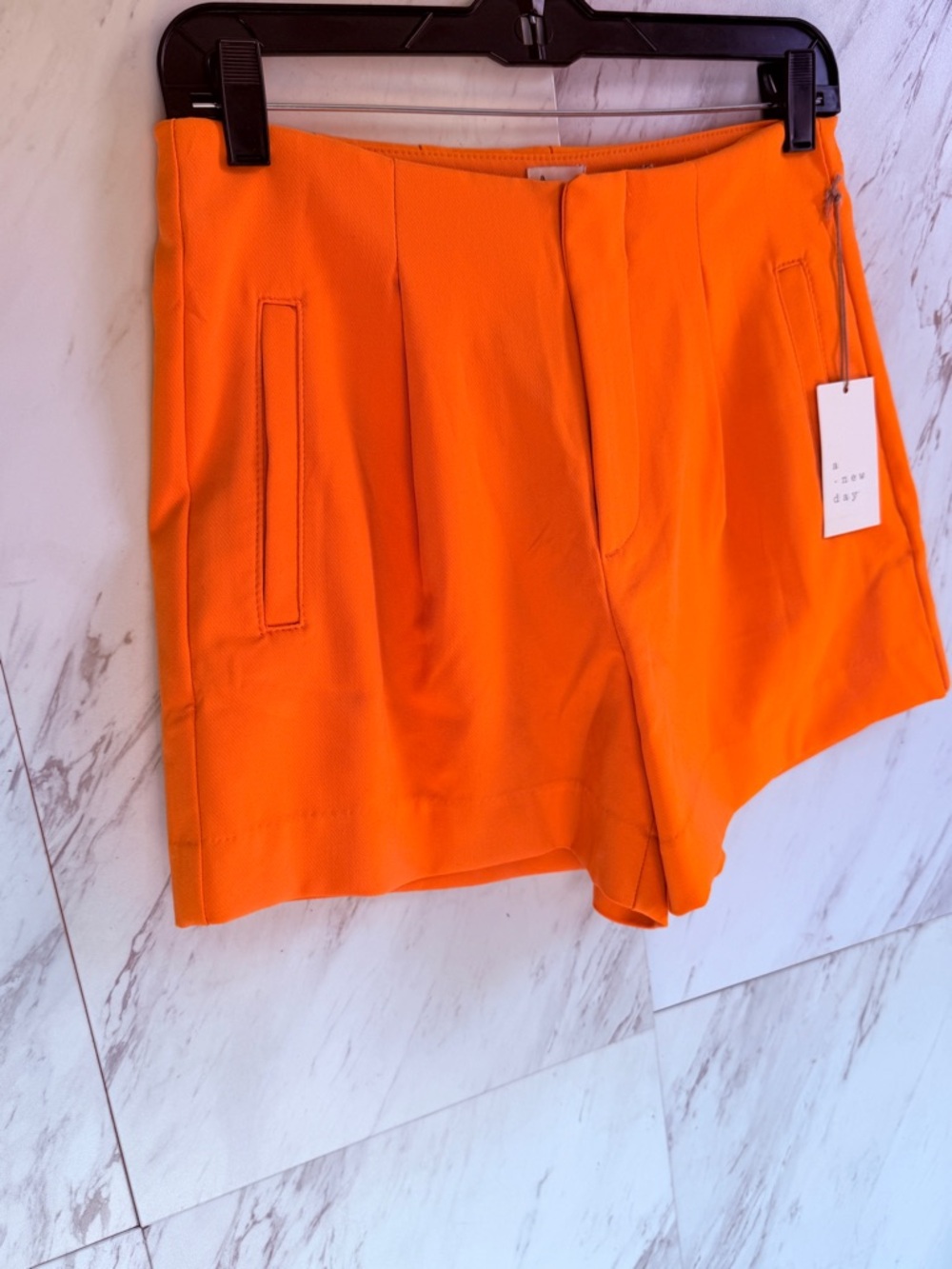 3/$50 NEW a new day Yellow Orange Stretch Tailored High Waist Shorts SZ 6